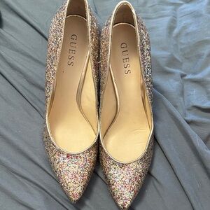 GUESS Women's Sparkling Multicolor Heels